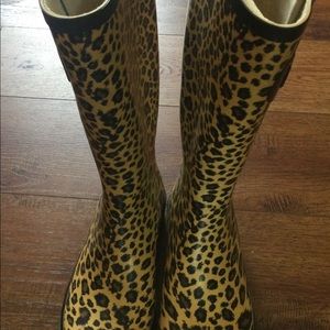Stone Creek, Cheetah Print, Size 6, Steel Shank, Rubber Boots
